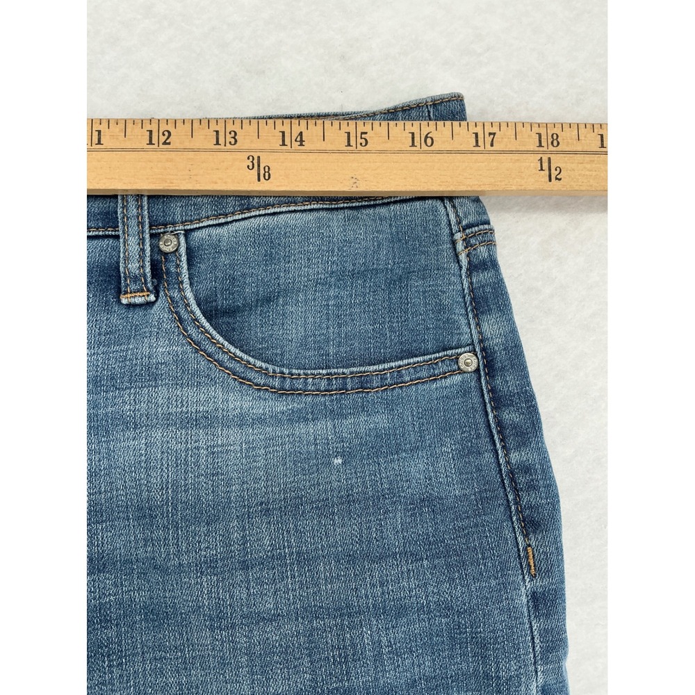 Chico's Girlfriend Ankle Jeans Women 1 Blue So Slimming Floral Embroidered Cuff - Picture 5 of 11